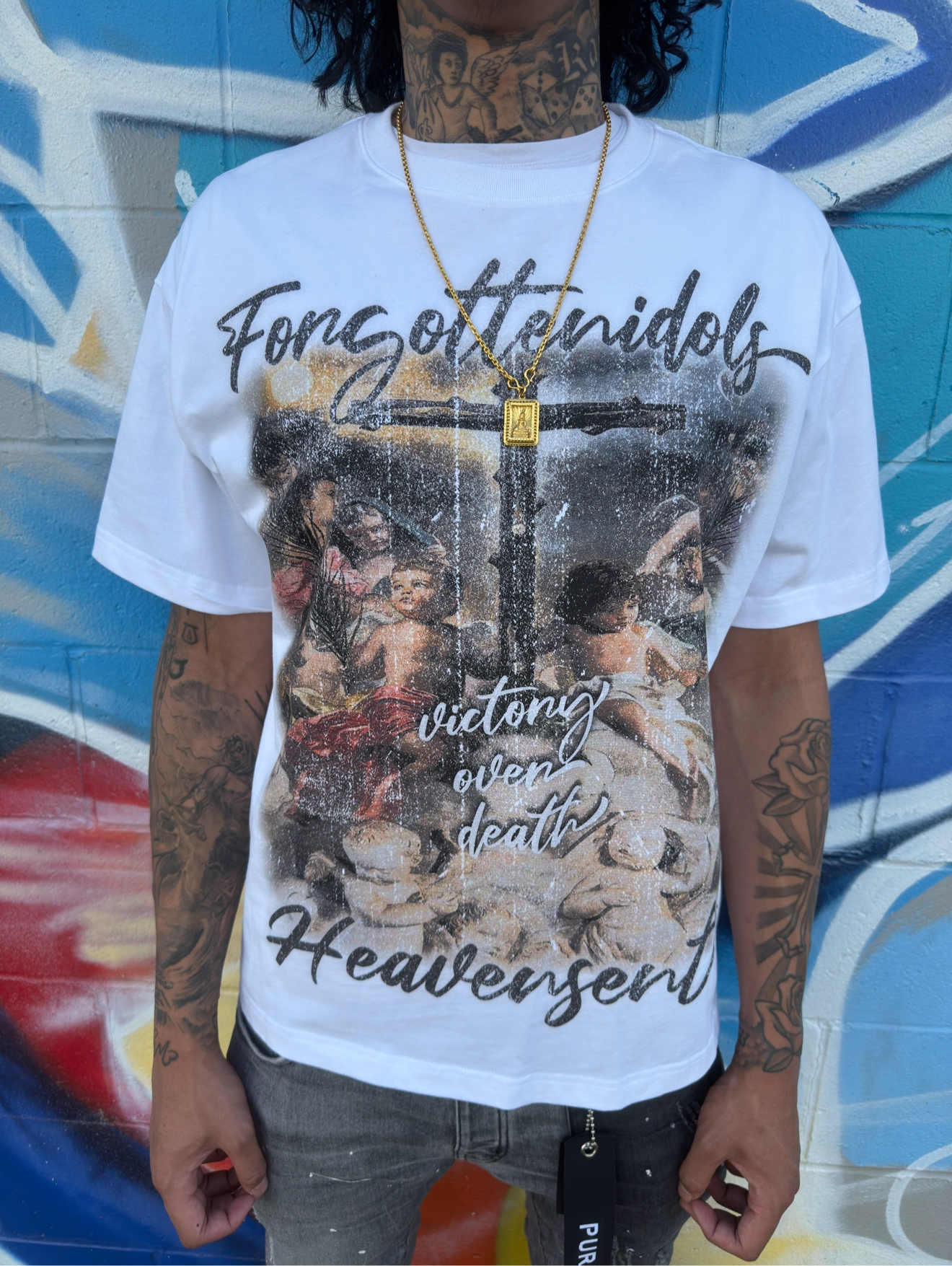"FORGOTTEN IDOL HEAVEN SENT"(WHITE TEE)